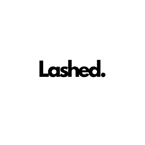 A stylish and modern logo for an online lash store, featuring a combination of chic typography and eyelash graphics, reflecting the store's commitment to elegance and quality in beauty products